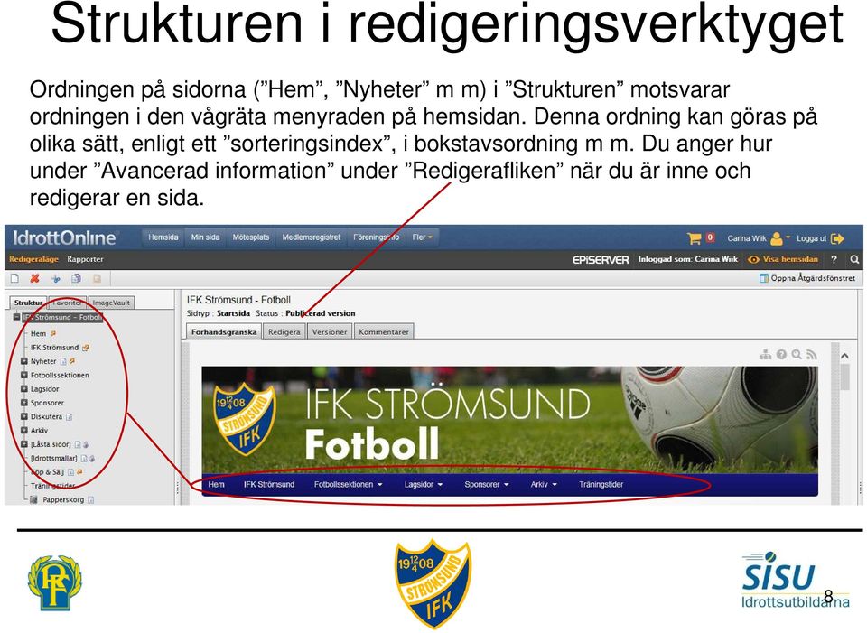 Denna ordning kan göras på olika sätt, enligt ett sorteringsindex, i