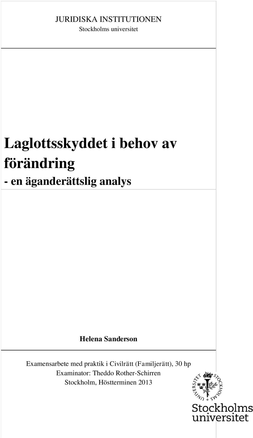 av förändring - en äganderättslig