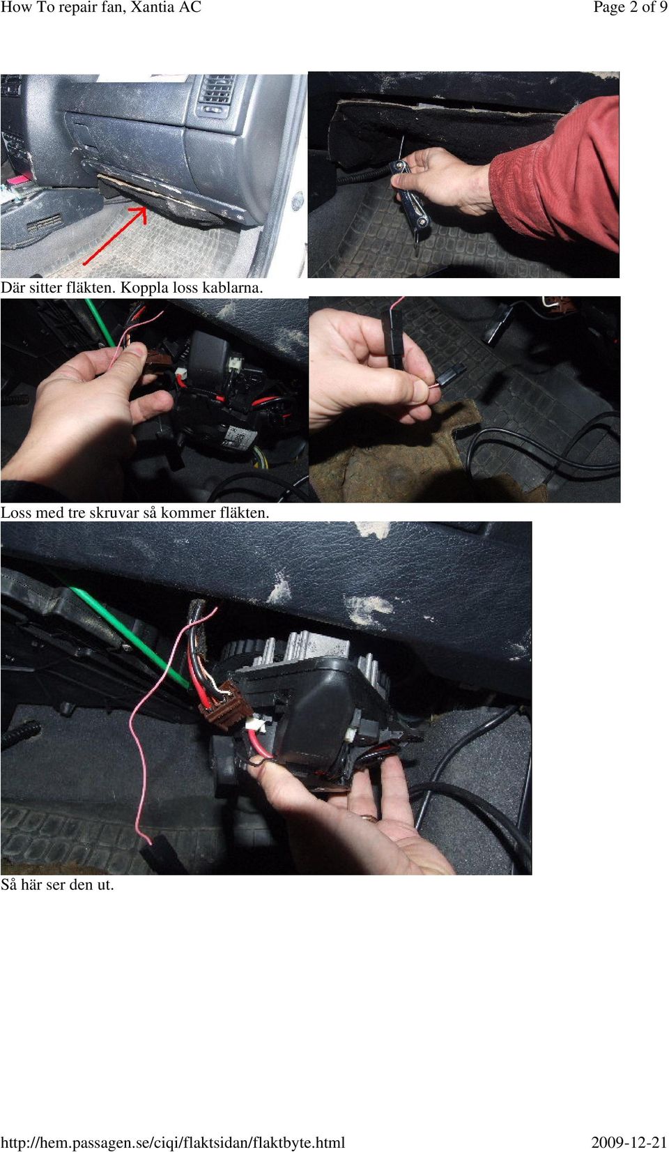 Hur jag lagade fläkten på min Citroen Xantia Break -96 AC. - PDF Gratis  nedladdning