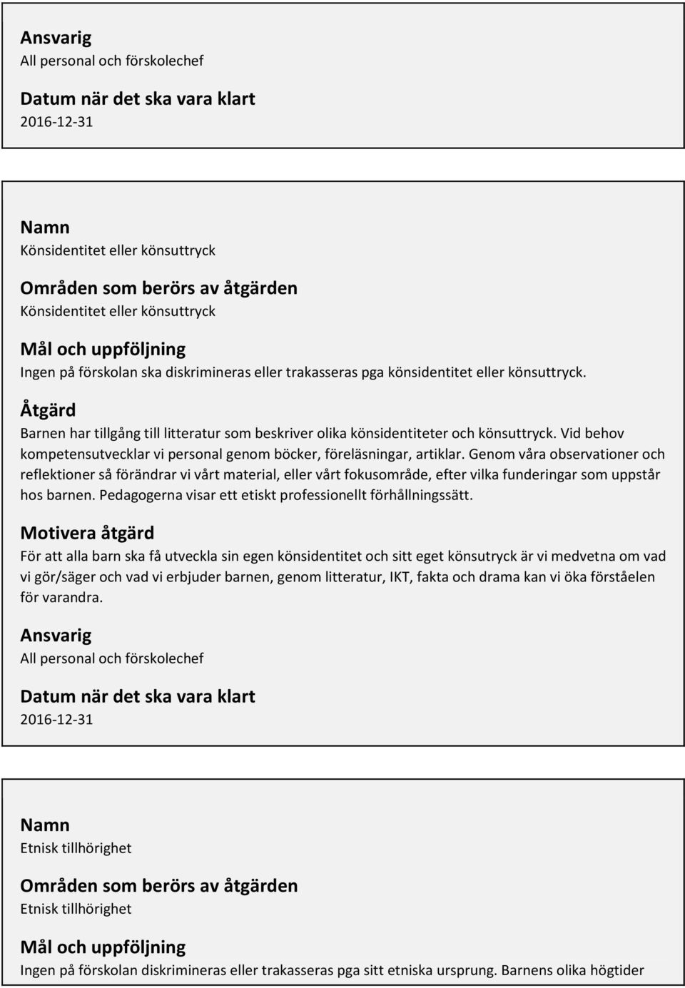 Genom våra observationer och reflektioner så förändrar vi vårt material, eller vårt fokusområde, efter vilka funderingar som uppstår hos barnen.