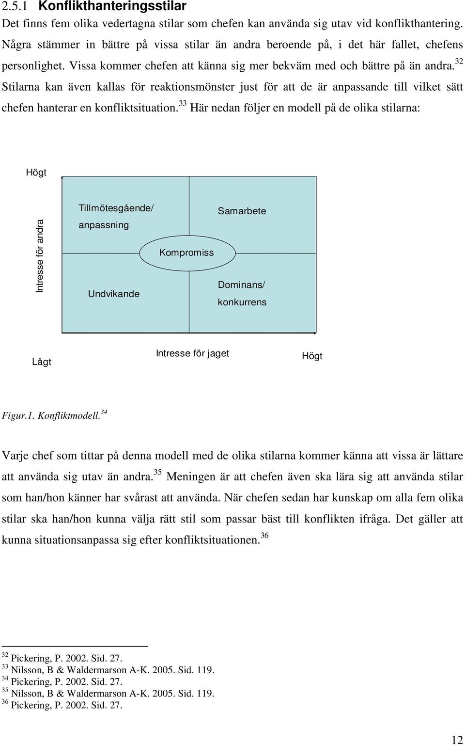 32 Stilarna kan även kallas för reaktionsmönster just för att de är anpassande till vilket sätt chefen hanterar en konfliktsituation.
