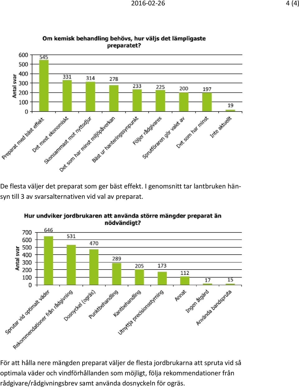 För att hålla nere mängden preparat väljer de flesta jordbrukarna att spruta vid så optimala