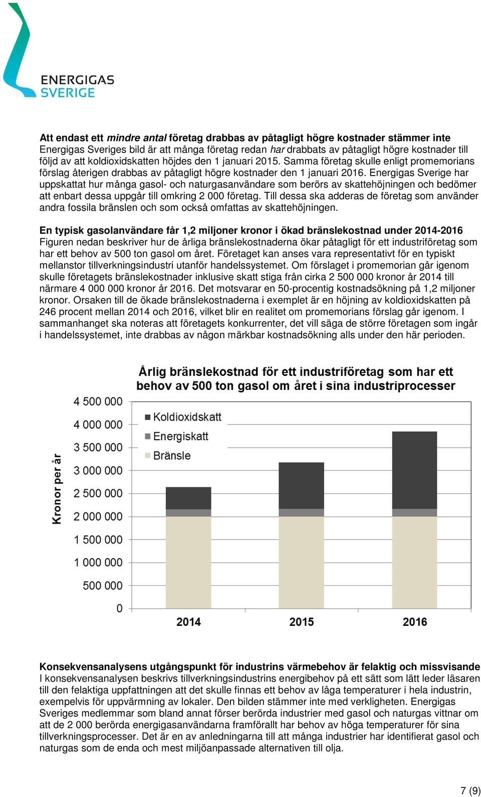 Energigas Sverige har uppskattat hur många gasol- och naturgasanvändare som berörs av skattehöjningen och bedömer att enbart dessa uppgår till omkring 2 000 företag.