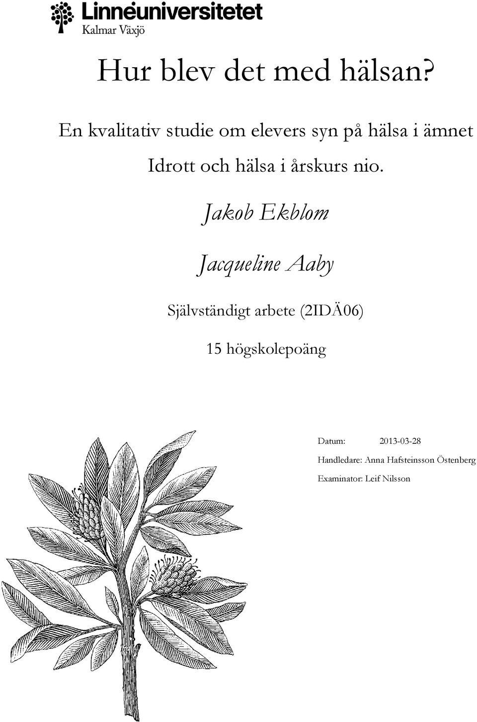 hälsa i årskurs nio.