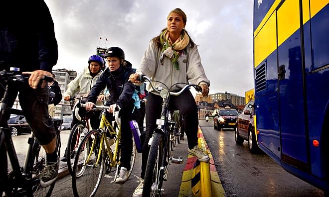 Bicycle share of trips in urban areas in