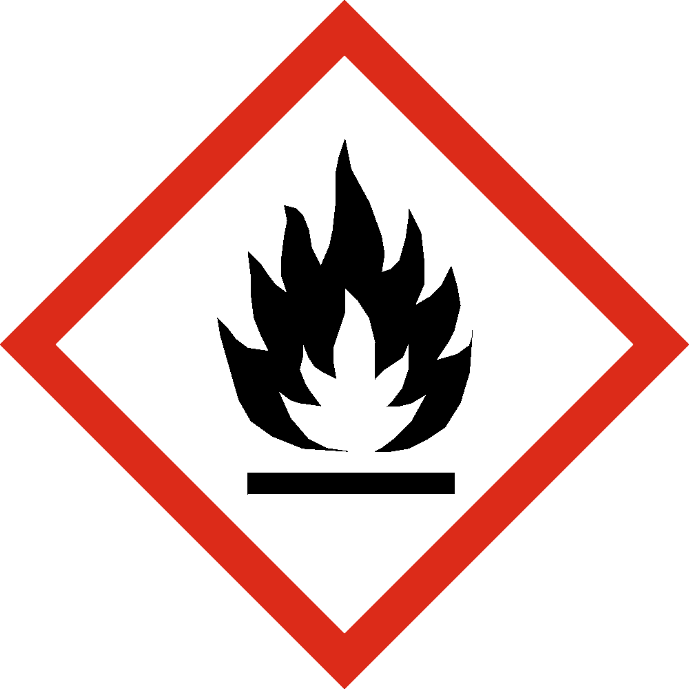 Farosymboler Signalord Faroangivelser H225 Skyddsangivelser Förebyggande P210 Åtgärder Förvaring Avfall Kompletterande märkningsinformation Fara Mycket brandfarlig vätska och ånga.