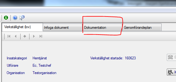 Läsa och dokumentera i Sol 1. När du loggar in i Procapita kommer du automatiskt till Mina sidor. Byt sida genom att klicka på fliken Utredning/Verkställighet. 2.