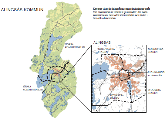 Planeringsområden är uppdelade i sju olika områden där delas in i följande delar; Ökning av antal förskolebarn beräknas i trendprognos enligt nedanstående