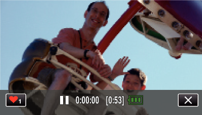 Inspelning Inspelning med dekorativa tryck (DEKORATIONSMOTIV) Spelar in videofilmer med diverse dekorativa tryck. * Följande är en skärm från modellen med Wi-Fi-funktioner. 1 Öppna LCD-skärmen.