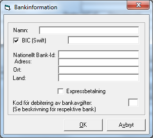 Skapa betalningsfil med utländska fakturor När du ska skicka utländska fakturor via betalningsfil är det viktigt att du lägger upp dina utländska leverantörer med rätt inställningar för att rätt