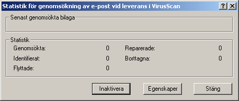 E-postgenomsökning Visa resultat av e-postsökning Du kan visa resultatet från genomsökningarna i statistiksammanfattningen och aktivitetsloggen.