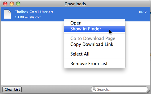 Date 2011-10-10 Page 9 Save File ska vara markerat. Tryck på OK. Normalt laddas filen ner till Downloads/Nerladdaren.