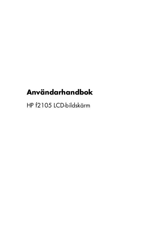 Du hittar svar på alla dina frågor i HP PAVILION 21 INCH FLAT PANEL MONITORS instruktionsbok (information,