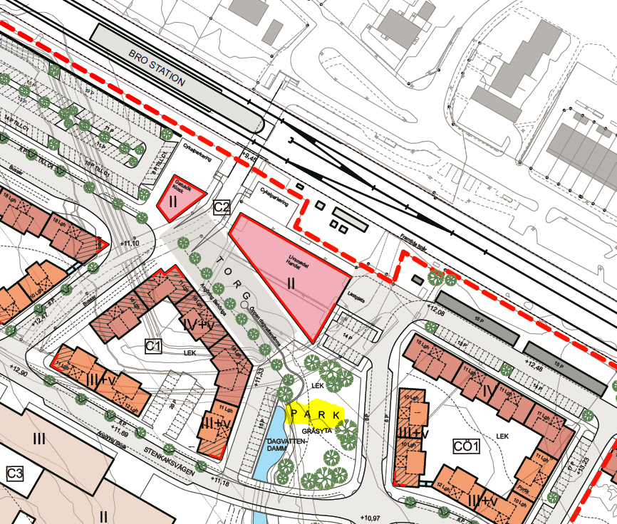 Datum Vår beteckning 5 (6) 2016-05-18 KS 16/0165 Bild 4 Utdrag från strukturplanen avseende detaljplanen för Trädgårdsstaden i Bro.