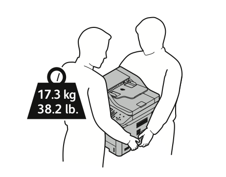 Underhåll Återvinning av tillbehör Mer information om Xerox återvinningsprogram finns på: WorkCentre 3335: www.xerox.com/gwa WorkCentre 3345: www.xerox.com/gwa Flytta skrivaren Varning!