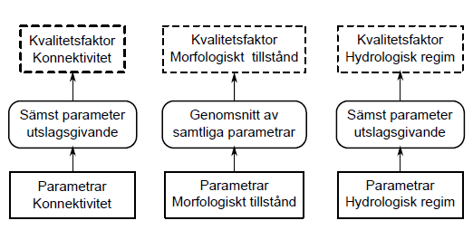 HVMFS 2013:19 Figur 1 Flödesschema för klassificering av de hydromorfologiska kvalitetsfaktorerna enligt 1.2. 1.3 Referensförhållanden Vid klassificering av de hydromorfologiska kvalitetsfaktorerna är utgångspunkten ytvattenförekomstens referensförhållande.