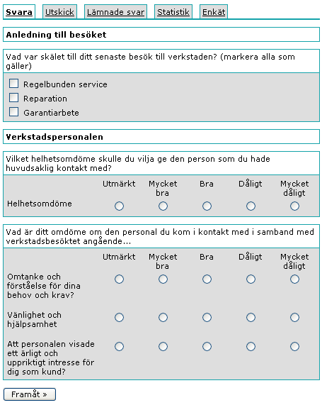 OBS! Alla som har tillgång till att redigera webbsidan med en enkät kommer även att ha tillgång till