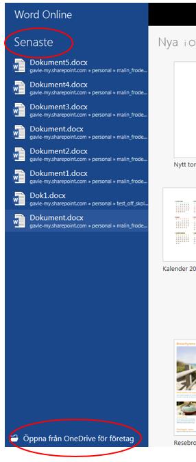 7 Dela dokument i OneDrive utan att inloggning krävs Klicka på Dela. Klicka på Skaffa en länk.