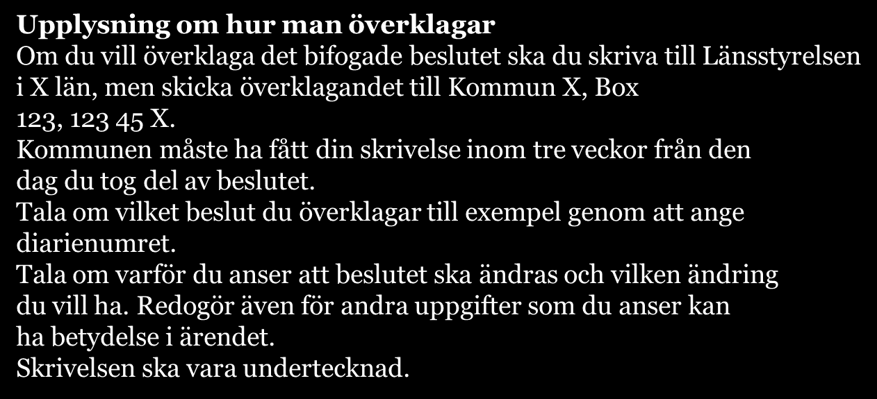 Utformning av ett beslut forts.