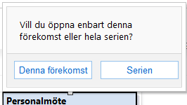 Återkommande bokningar Återkommande bokningar En bokning som återkommer med jämna intervall behöver du inte skriva in mer än en gång.