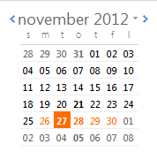 Öppna kalendern Öppna kalendern Du öppnar Kalendern genom att klicka på knappen Kalender nere till vänster Vyer I kalendern kan du välja olika vyer Dag, Arbetsvecka, Vecka eller Månad, allt efter vad