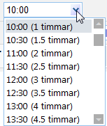 Skapa Avtalad tid (Boka egen tid) Skapa Avtalad tid (Boka egen tid) 1. Dubbelklicka direkt i kalendern där du vill boka en tid 2. Skriv in en rubrik i rutan Ämne 3. Fyll eventuellt i Plats 4.