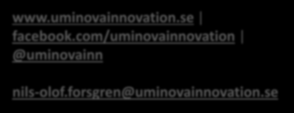 TACK! www.uminovainnovation.se facebook.