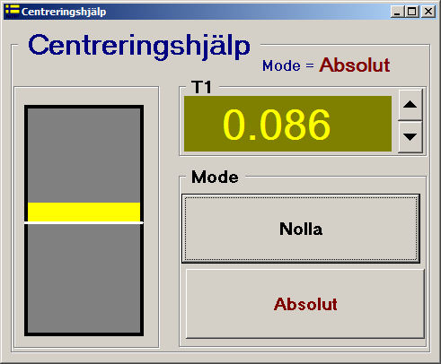 8 Centrering av detalj Programmet har ett fönster (figur 15) som man kan ha till hjälp när man skall centrera detaljen.