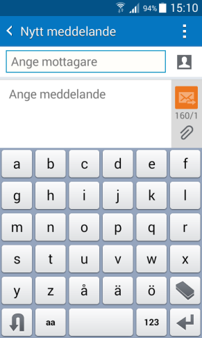5.1.3 Meddelande Meddelande är den inbyggda appen för att skicka och ta emot SMS och MMS.