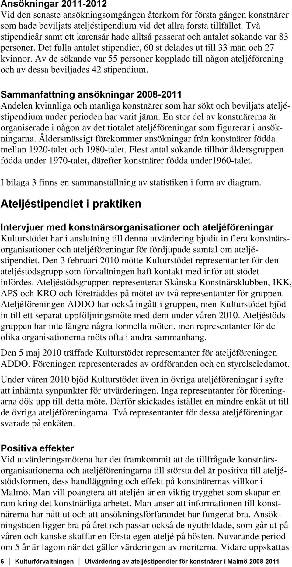 Av de sökande var 55 personer kopplade till någon ateljéförening och av dessa beviljades 42 stipendium.