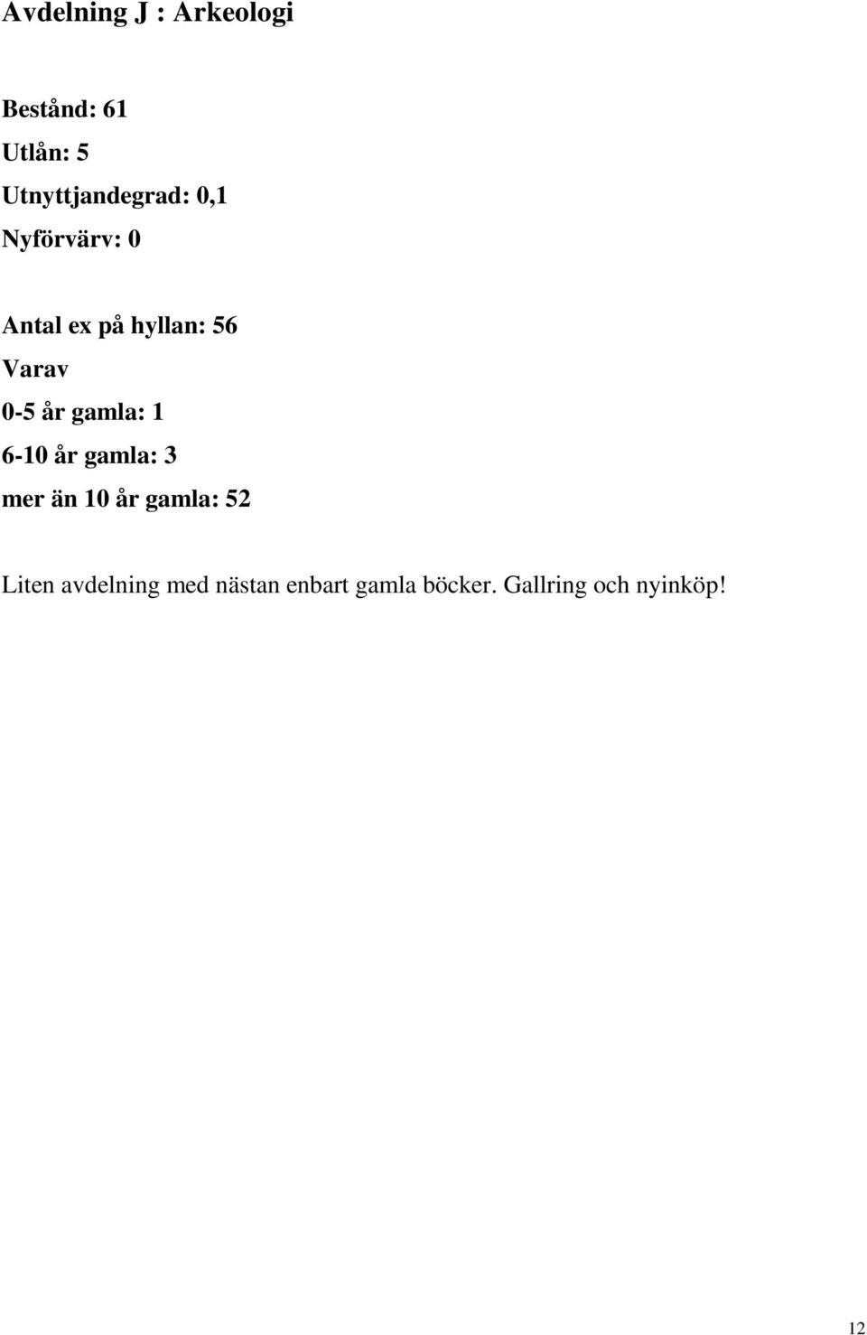 0-5 år gamla: 1 6-10 år gamla: 3 mer än 10 år gamla: 52