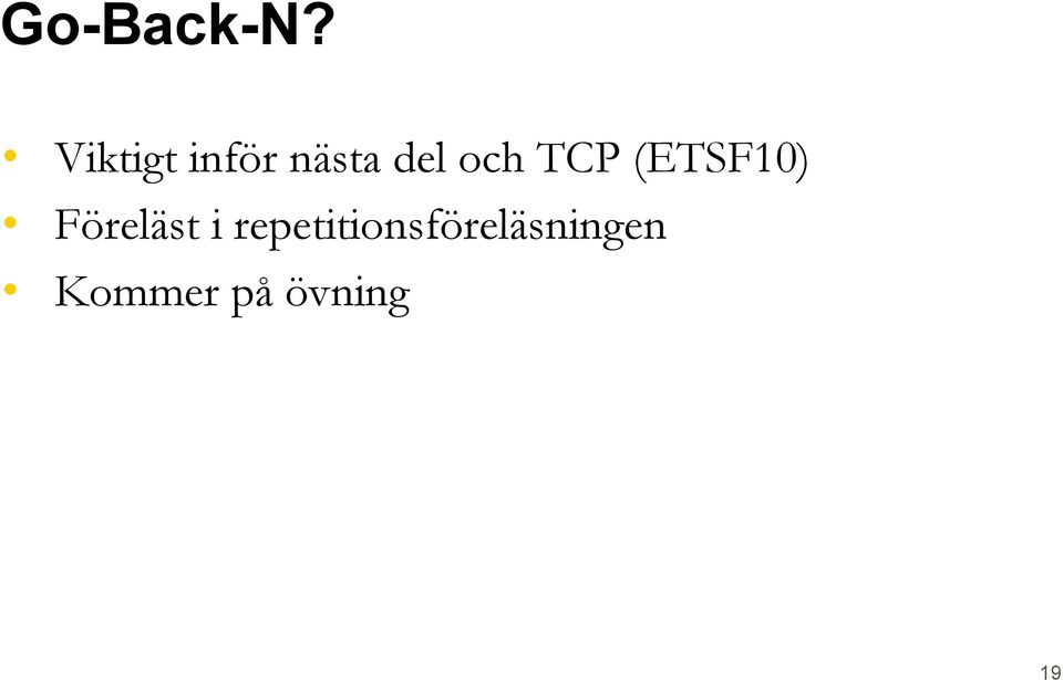 och TCP (ETSF10) Föreläst