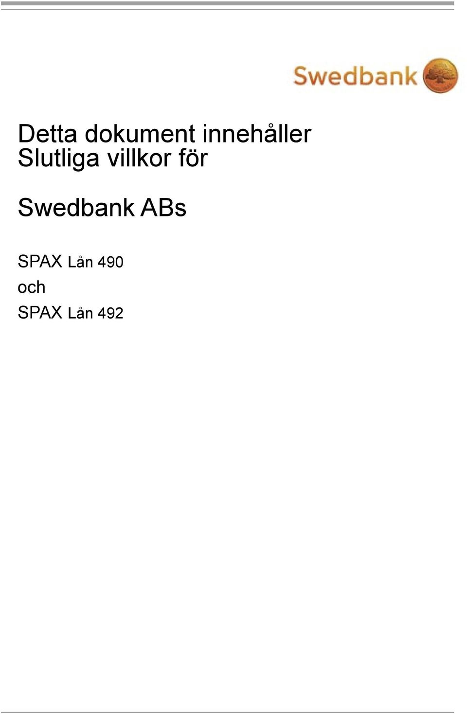 villkor för Swedbank