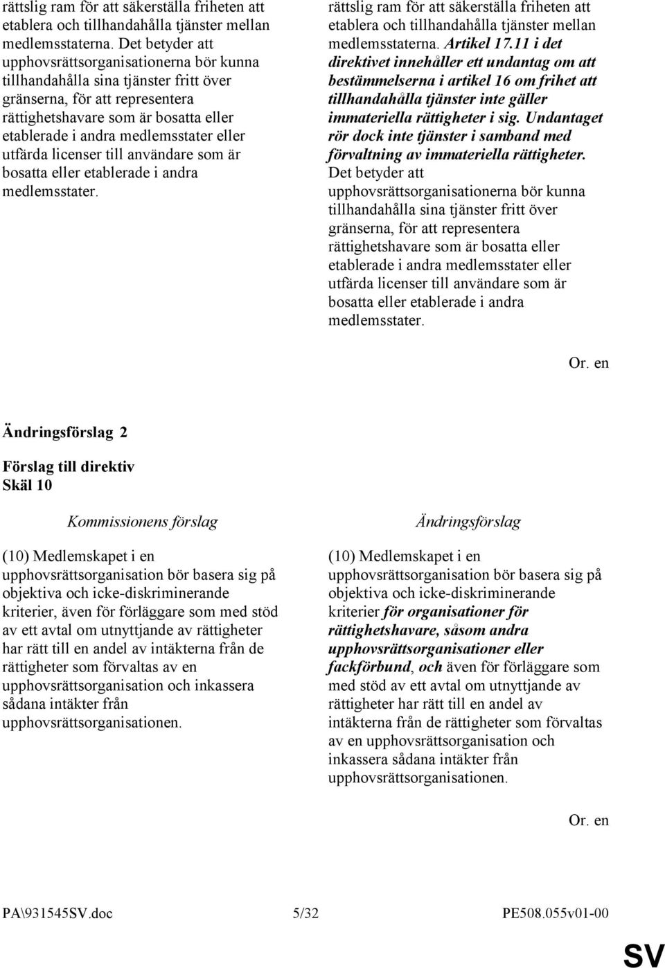 eller utfärda licenser till användare som är bosatta eller etablerade i andra medlemsstater.  Artikel 17.