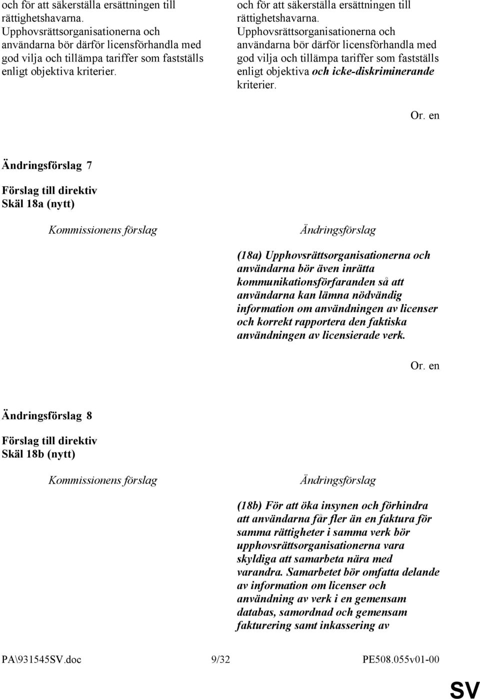 Upphovsrättsorganisationerna och användarna bör därför licensförhandla med god vilja och tillämpa tariffer som fastställs enligt objektiva och icke-diskriminerande kriterier.