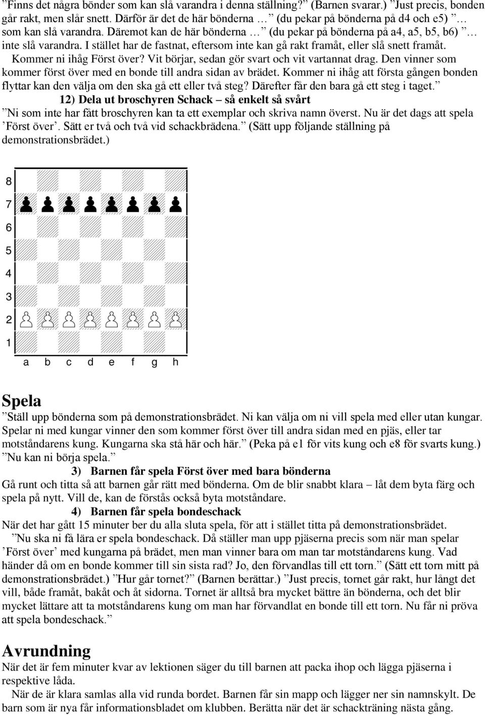 Schackledarens blad Lektion 1 - PDF Gratis nedladdning