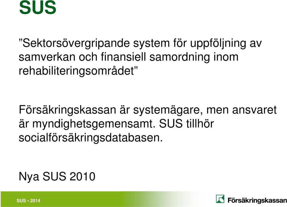 Försäkringskassan är systemägare, men ansvaret är