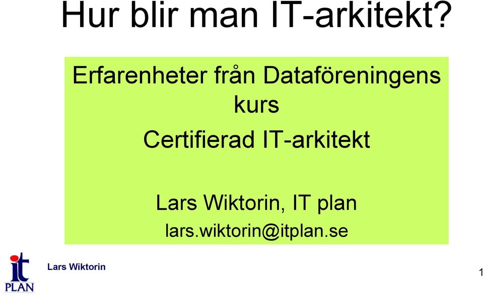 Dataföreningens kurs