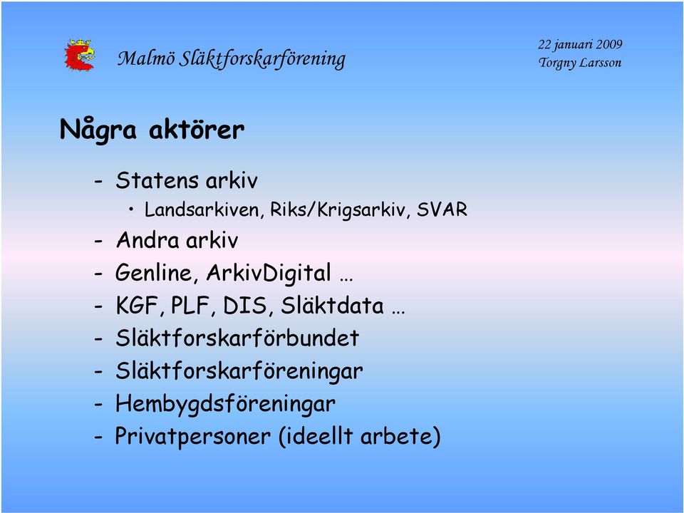 ArkivDigital - KGF, PLF, DIS, Släktdata -