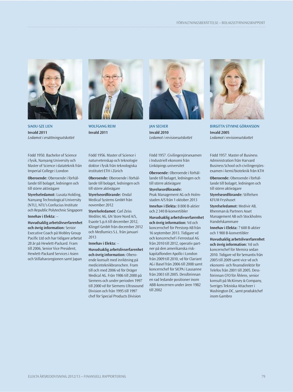 Bachelor of Science i fysik, Nanyang University och Master of Science i datateknik från Imperial College i London Styrelseledamot: Luvata Holding, Nanyang Technological University (NTU), NTU s