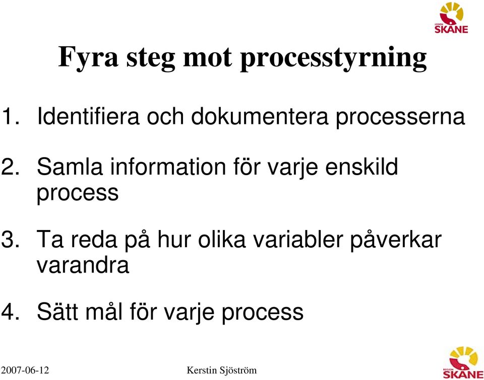 Samla information för varje enskild process 3.