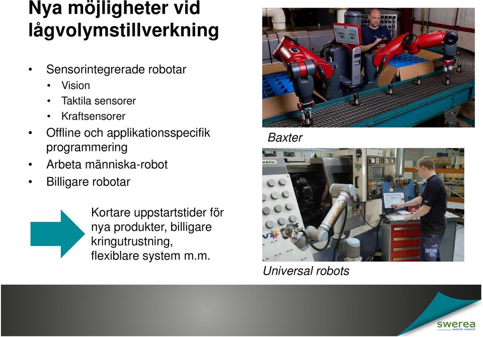 programmering Arbeta människa-robot Billigare robotar Baxter Kortare