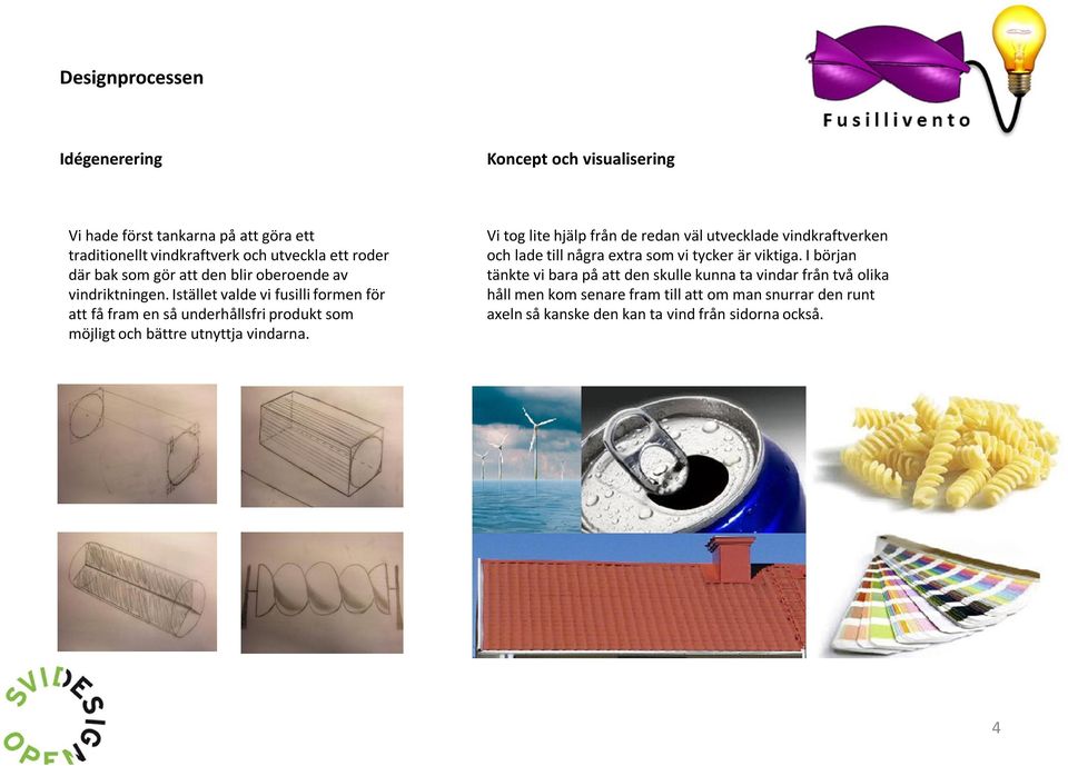Istället valde vi fusilli formen för att få fram en så underhållsfri produkt som möjligt och bättre utnyttja vindarna.