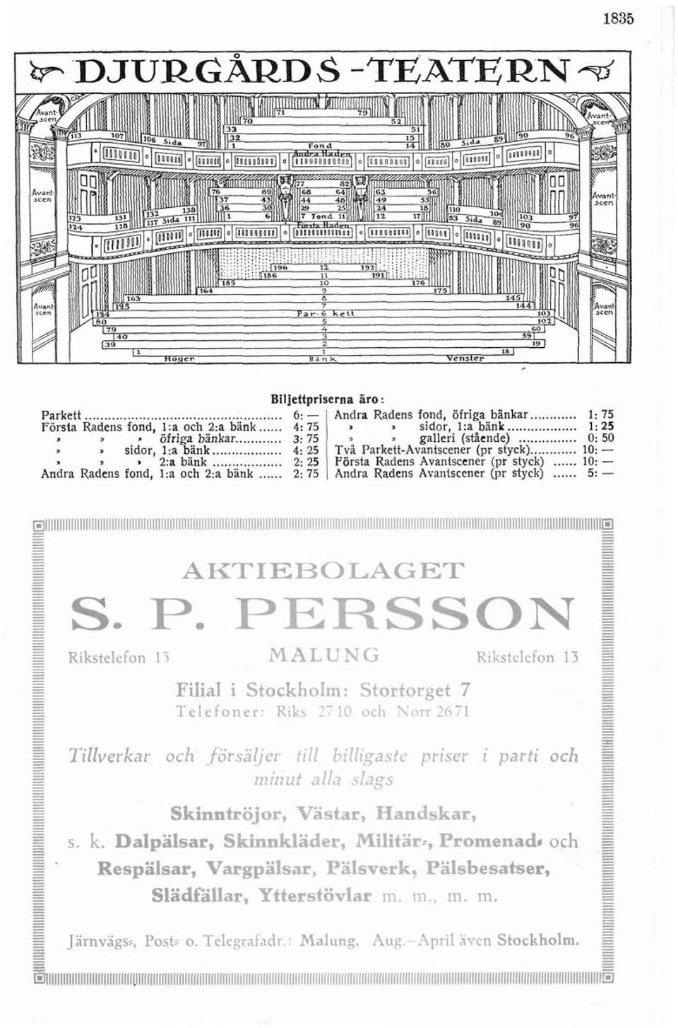 .. 2: 75 Andra Radens Avantscener (pr styck) 5:..... l o b., Rikstelefon 13 LM,ALUN/; Rikstelefon 13 i:. Filial i StockhnIm: Startarget 7. " Telefoner Kik4 27 l(\ «c11 Ycxi 2671. q :e:.