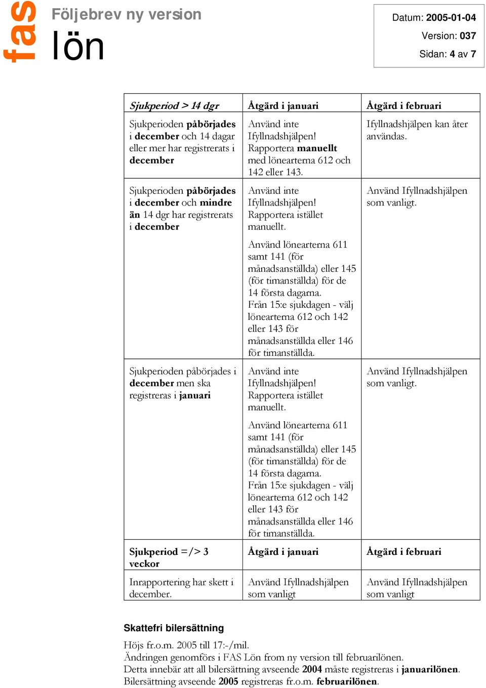 Rapportera manuellt med earterna 612 och 142 eller 143. Använd inte Ifyllnadshjälpen! Rapportera istället manuellt.