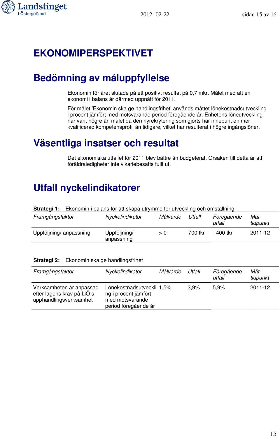 Enhetens löneutveckling har varit högre än målet då den nyrekrytering som gjorts har inneburit en mer kvalificerad kompetensprofil än tidigare, vilket har resulterat i högre ingångslöner.