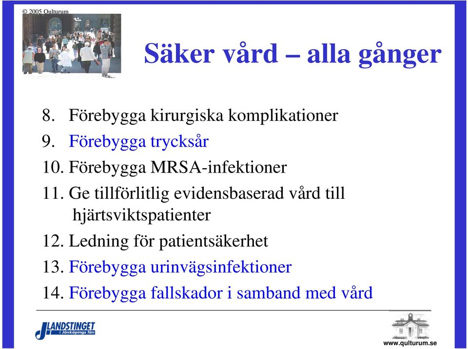 Ge tillförlitlig evidensbaserad vård till hjärtsviktspatienter 12.