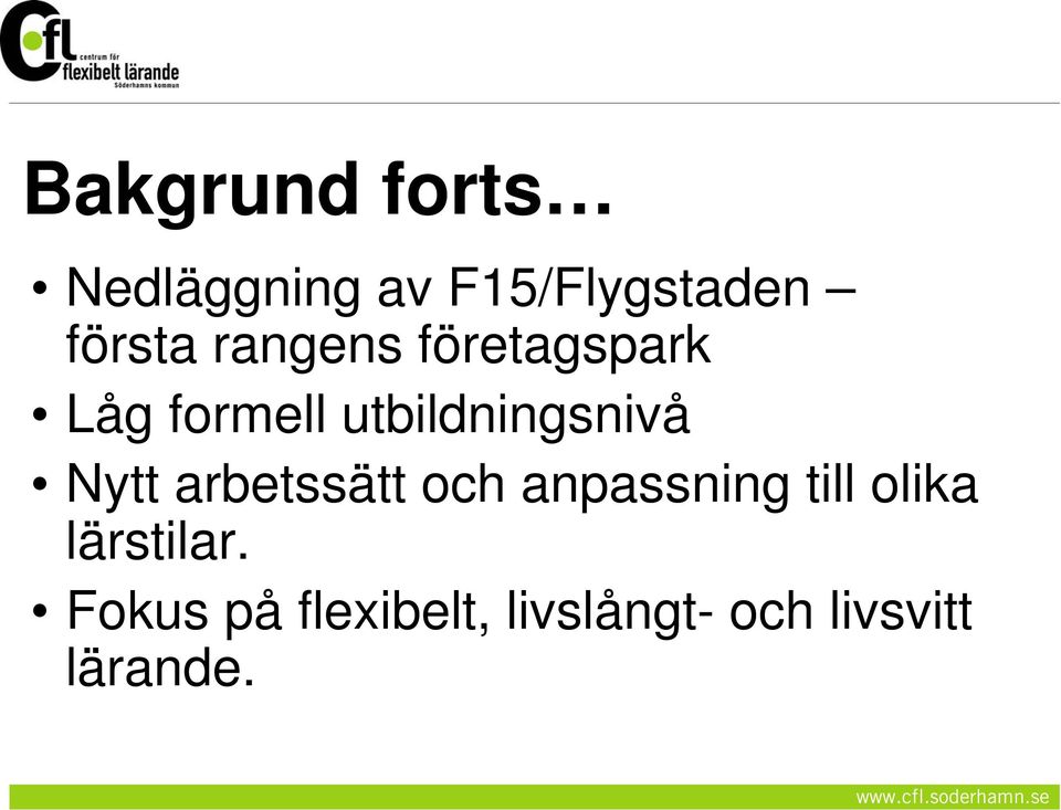 Nytt arbetssätt och anpassning till olika lärstilar.