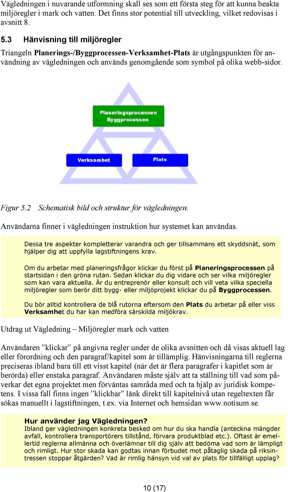 2 Schematisk bild och struktur för vägledningen. Användarna finner i vägledningen instruktion hur systemet kan användas.