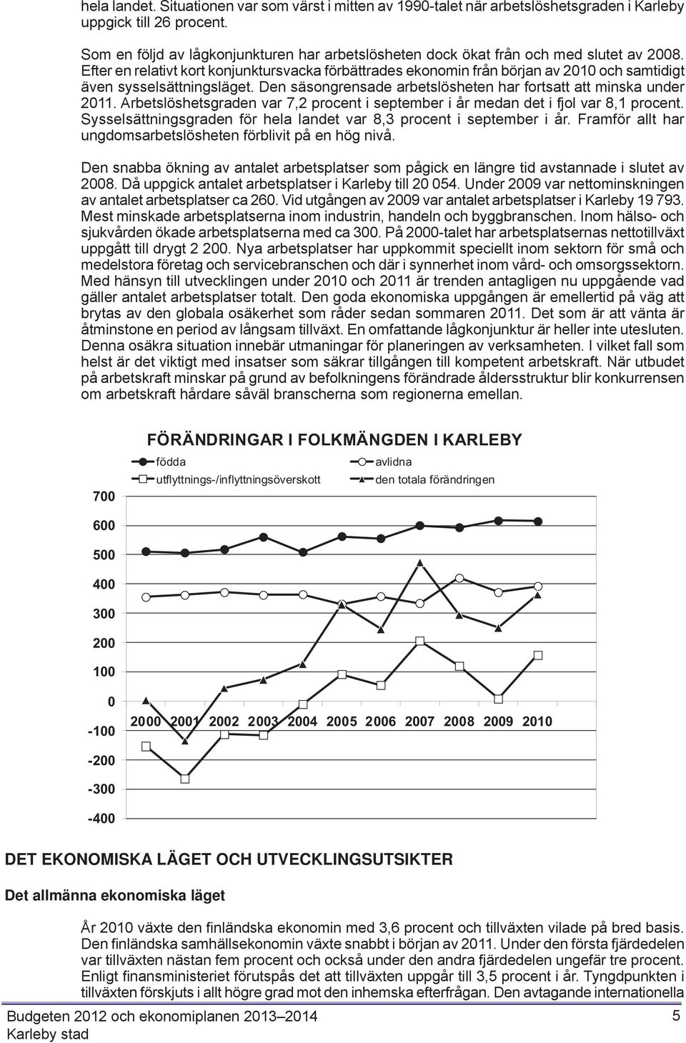Efter en relativt kort konjunktursvacka förbättrades ekonomin från början av 2010 och samtidigt även sysselsättningsläget. Den säsongrensade arbetslösheten har fortsatt att minska under 2011.